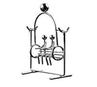 ORFOFE Iron Art Balance Ball Tumbler Ornament Physics Pendulum Swing for Office Home Desk Decoration Craft Demonstrating Conservation of Momentum and Energy Unique for Couples and Science