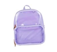 ORFOFE Jelly Backpack for Teenagers Transparent Violet Fashion Backpack with Adjustable Straps Stylish Lightweight Bag for School Travel and Everyday Use