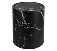 ORFOFE Kitchen Garbage Bin Swing Lid Trash Can 12L Black PP Marbling for Bathroom and Study Room