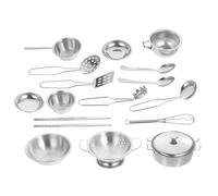 ORFOFE Kitchenware Stainless Steel Tableware for Safe Portable Cooking Utensils to Enhance Hand Eye Coordination and Cognitive Skills for Indoor Outdoor Play and DIY Craft Silver