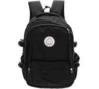 ORFOFE Large Capacity Student Backpack for Boys and Girls, Black School Bag with Organizer, Outdoor Storage Rucksack for Middle and Primary Students, Korean Style Casual Campus Bag