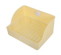 ORFOFE Large Rabbit Litter Tray and Ferret Corner Litter Box, Elevated Small Animal Potty Trainer Beige Plastic, Suitable for Guinea Pigs, Chinchillas, and Rabbits Indoor Training