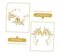 ORFOFE Leaf Ear for Women Non-pierced Clip Earrings Alloy Copper Rust-resistant Unique Ear Wrap Jewelry for Halloween Cosplay Wedding Party Accessories
