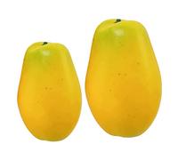 ORFOFE Lifelike Pawpaw Fruit Model Set 2pcs Small and Medium Simulation Pawpaw Ornament Artificial Fruit Decor for Early Education Teaching Props and Photo Shoot
