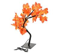 ORFOFE Lighted Maple Tree Usb Powered Table Centerpiece Led Faux Fall Leaves Decoration for Bedroom Night Light and Home Decor Warm Atmosphere for Festivals and Gatherings