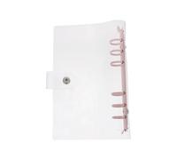 ORFOFE Lightweight PVC Loose-Leaf Notebook Cover with Organizing Function for Travel and Daily Life, Simple Fashionable Pink Binder for Travelers and Office Workers
