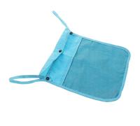 ORFOFE Linen Baby Stroller Hanging Bag Organizer with Mesh Pocket, Non-Slip Stroller Caddy for Infant and Toddler, Blue Lightweight Storage Bag for Travel and Outdoor Use