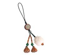 ORFOFE Lotus-flower Pendant Multi-functional Mobile Phone Charm for Decorating Your Car Keychain