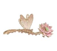 ORFOFE Lotus Material Clip Women for Comfortable Claw Hair Flower Alloy with Elegant Flower Design, Practical Non-slip Hair Clip Suitable for Costume Party and Celebration Activities