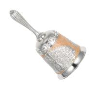 ORFOFE Loud Metal Hand Bell with Handle Silver Peacock Relief Call Bell for Seniors Teachers Restaurants Classroom Food Service with Clear Crisp Ringing Sound