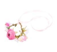 ORFOFE Lovely Pet Flower Collar for Cats and Puppies Soft Cloth Material Cozy Fit for Daily Wear and Special Occasions Adorable Kitten Necklace with Pink Floral Wreath Design for Photos