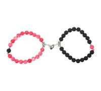 ORFOFE Matte White Turquoise Couple Set, Heart-Shaped Matching His and Her Strand for Relationship, Minimalist Friendship Jewelry for Couples