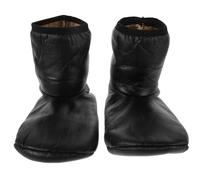 ORFOFE Men’S PU Lined Warm Boot Socks with Fleece Lining, Waterproof Thermal Thick High-Cut Socks for Cold Weather, Anti-Slip Indoor and Outdoor Winter Hiking Camping Gear