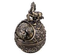 ORFOFE Metal Ashtray Reusable and Anti-fall with Windproof Lid Featuring Artistic Horse Design, Tabletop Ashtray for Patio and Home Use