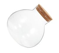 ORFOFE Micro Landscape Ecological Bottle Mini Glass Jar Round Terrarium Message Jar Glass Display Closed Terrarium Succulent Micro-landscape Bottle Moss Transparent Cork