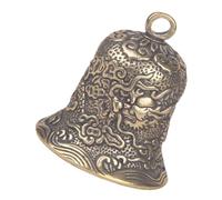 ORFOFE Mini Brass Embossed Dragon Pattern Bell Pendant, Small Hanging Craft Charm for DIY Keychains and Wind Chimes, Decorative Bell for Crafting Supplies