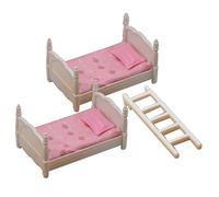 ORFOFE Mini Bunk Bed Model Doll House Bed Decor Miniature Furniture Ornament Set for Dollhouse