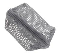ORFOFE Mini Coin Purse Mesh Storage Bag Fashion Simple Wallet Keychain Pouch for Women Girls Compact Travel Use in Dusk Gray