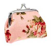 ORFOFE Mini Doll Coin Purse Pink Rose Pattern Fabric Handbag 60cm Small Change Bag for Children Doll Accessories Miniature House Photography Prop