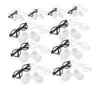 ORFOFE Mini Doll Shoes and Plastic Eyeglasses for Collectible Figures White Tiny Shoes and in Black and White Secure Fit for Doll Crafts and Festival Accessories