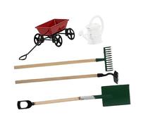 ORFOFE Mini Farm Tool Model with Watering Can and Pull Cart Miniature Gardening Tools for Dollhouse Decor Micro Landscape Accessories for Home Play Photography and Fairy Garden Ornaments