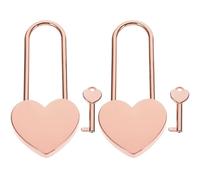 ORFOFE Mini Metal Heart Padlocks with Keys for Travel Suitcase and Diary, Rose Gold 2Pcs Set Small Locks for Backpack and Locker Use