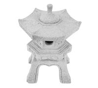 ORFOFE Mini Pagoda Statue Zen Garden Ornament with Detachable Lid, Japanese Style Mini Fairy Pavilion Sculpture for Aquarium and Outdoor Bonsai Decoration