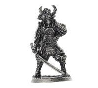 ORFOFE Mini Vintage Metal Samurai Statue for Miniature Gardens Bonsai and Micro Landscapes Traditional Japanese Warrior Figurine Artistic Home Accent Decoration