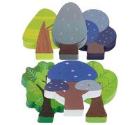 ORFOFE Mini Wooden Tree Train Tracks Enhances Spatial Reasoning Natural Wood Accessories for Creative Railway Decor Educational Play for Boy Girl