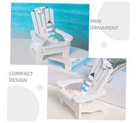 ORFOFE Miniature Beach Chair Model Realistic Mini Chair Ornament for Dollhouse Decoration Coastal Nautical Style White Mediterranean Folding Prop for Micro Landscape and Mini Gardens