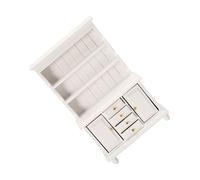 ORFOFE Miniature Dollhouse Bookshelf Cabinet Model White Wooden Display Shelf for Mini Furniture Decor Lightweight and Realistic Mini Dollhouse Accessory for Craft Lovers
