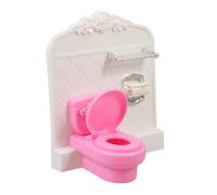 ORFOFE Miniature Dollhouse Toilet Furniture Accessory Realistic Tiny Bathroom Decor for Doll House Adorable Micro Landscape Toilet Model Dollhouse Mini Furniture Addition