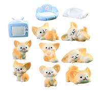 ORFOFE Miniature Fox Figurines Micro Landscape Ornament Succulent Planter Decoration for Home Garden Bonsai Desktop Resin Craft Animal Statues DIY Cute Mini Fox Gifts for Family and