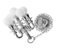 ORFOFE Miniature Hanging Lamp Prop Silver Mini Ceiling Lamp Pendant White round Shade for Dollhouse Furniture Accessories Pretend Play Decor