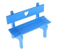 ORFOFE Miniature Park Bench Blue Mini House Furniture Model with Arms High Simulation Craft for Garden Patio Dollhouse Decoration