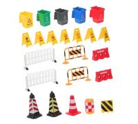 ORFOFE Miniature Roadblock Model Realistic Traffic Barrier for Educational Sand Table DIY Play Teaching Traffic Signs for Preschool and Older