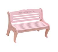 ORFOFE Miniature Wooden Bench Pink Large Hollow Design Home Desktop Ornament Dollhouse Furniture Garden Accessory