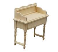 ORFOFE Miniature Writing Desk Model for Dollhouse DIY Craft Unpainted Mini House Table Accessory for Bedroom and Living Decoration Portable Student Study Desk