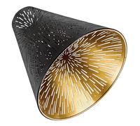 ORFOFE Modern Iron Art Pendant Lamp Shade Cover Hollow Out Carved Lampshade with Black Exterior and Gold Interior Industrial Hanging Light Cover for Pendant and Wall Lamps Easy to Install