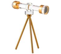 ORFOFE Modern Minimalist Crystal Telescope Sculpture Small Desktop Ornament for Office Living Bedroom Elegant Crystal Decoration with Tripod Stand Artistic Astronomy Figurine for Home