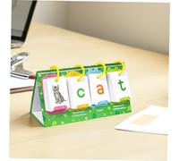 ORFOFE Montessori Word Building Flash Cards for Preschool Early Education Visual Vocabulary Cards with Desktop Pocket Chart and Rings Portable Language Learning Tool