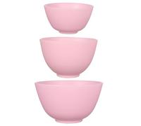 ORFOFE Mud Mask Bowl Set 3Pcs Silicone Facial Mask Bowl for DIY Mask Making Soft Flexible Pink Small Medium Large