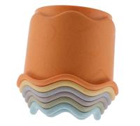 ORFOFE Multi-color Reusable Rabbit Cups with Raised Edges for Food Hiding Plastic Stacking Bunny Cups for Months Rabbits Fun Feeding and Activity Play