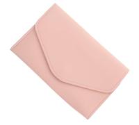 ORFOFE Multi-Functional RFID Blocking Passport Holder Wallet for Women Portable Travel Organizer Pouch for Air Tickets Id Cards Credit Cards and Documents Pink Compact Case