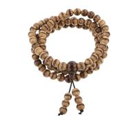 ORFOFE Natural Agarwood Prayer Beads Necklace 108 Beads Chain Bracelet for Meditation Yoga Men Women 6mm Wooden Portable Wrist Mala Jewelry