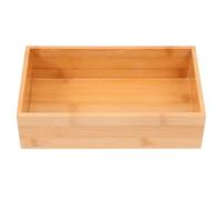 ORFOFE Natural and Comfortable Feeling Wood Box Bamboo Storage Box with Lidless Design and Timber Material for Arranging Your Items and Room Decoration on Desktop