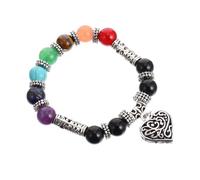 ORFOFE Natural Black Agate Gemstone Bracelet Women Decorative Bangle Yoga Chakra Wrist Chain Elegant Birthday Gift for Party Travel Daily Wear