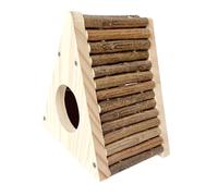 ORFOFE Natural Wood Hamster House with Climbing Ladder and Hideout Multipurpose Habitat for Gerbils Mice and Small Pets Stimulating Play Tunnel and Chew Shelter for Active Small Animals