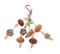 ORFOFE Natural Wooden Bird Foraging Hanging Bite-resistant Chewing for Parrots and Caged Birds
