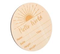 ORFOFE Newborn Birth Announcement Name Sign Personalised Round Wooden Plaque Safe Natural Wood Nursery and Photo Prop for Baby Shower and Hospital Use